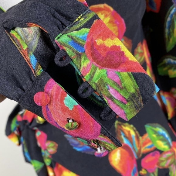 Farm Rio True Genuine Wrap Multicolor Cashew Mini Summer Vacation Dress xs - Picture 4 of 9